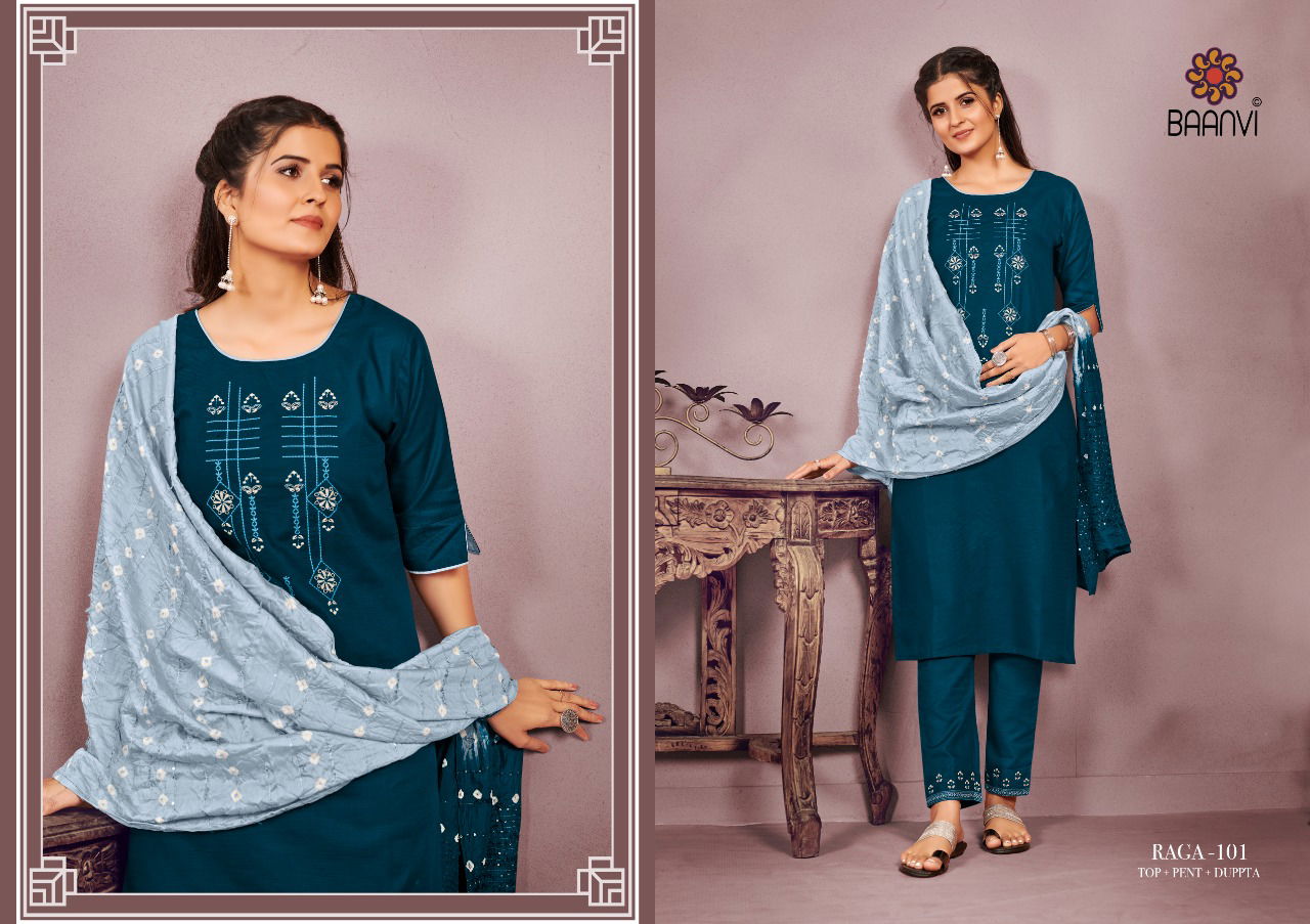Baanvi Raga 1 Heavy Cotton New Designer Fancy Wear Ready Made Salwar Suit Collection